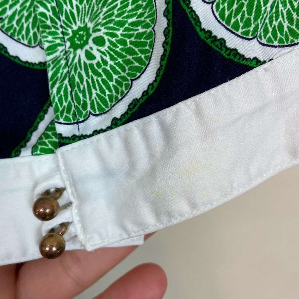 Elizabeth McKay Lime Print Tunic Dress Size 8 Citrus Retro Preppy Resortwear - Picture 10 of 10